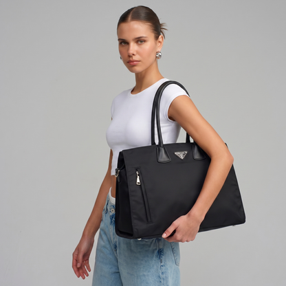 PRADA Large Black Tote 🖤 | Minimal Luxury Statement