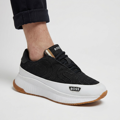BOSS Black Knit Sneakers 👟🔥 | Sleek Luxury Comfort & Everyday Performance