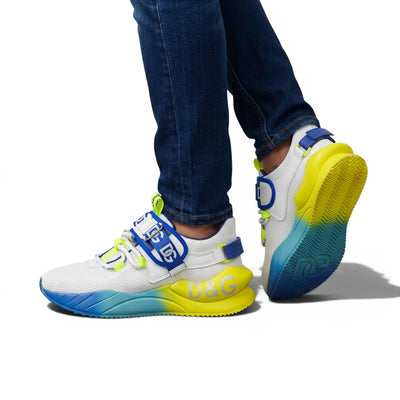 Dolce & Gabbana White Neon Gradient Sneakers 🤍💛💙 | Bold Luxury Street Vibes 👟🔥