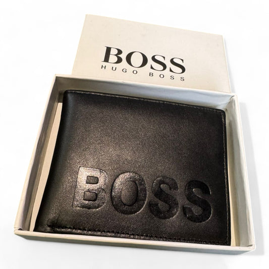 Hugo Boss Embossed Logo Leather Wallet