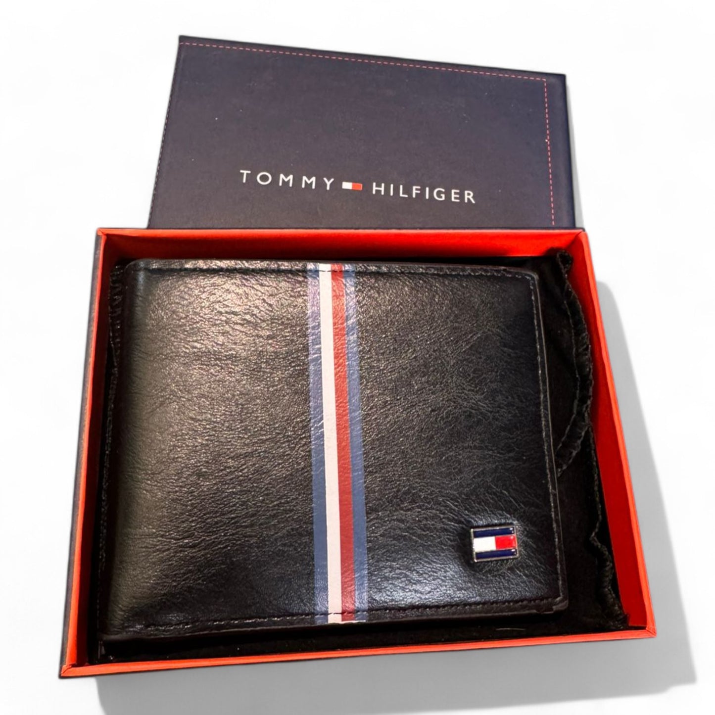 Tommy Hilfiger Leather Wallet with Classic Stripe