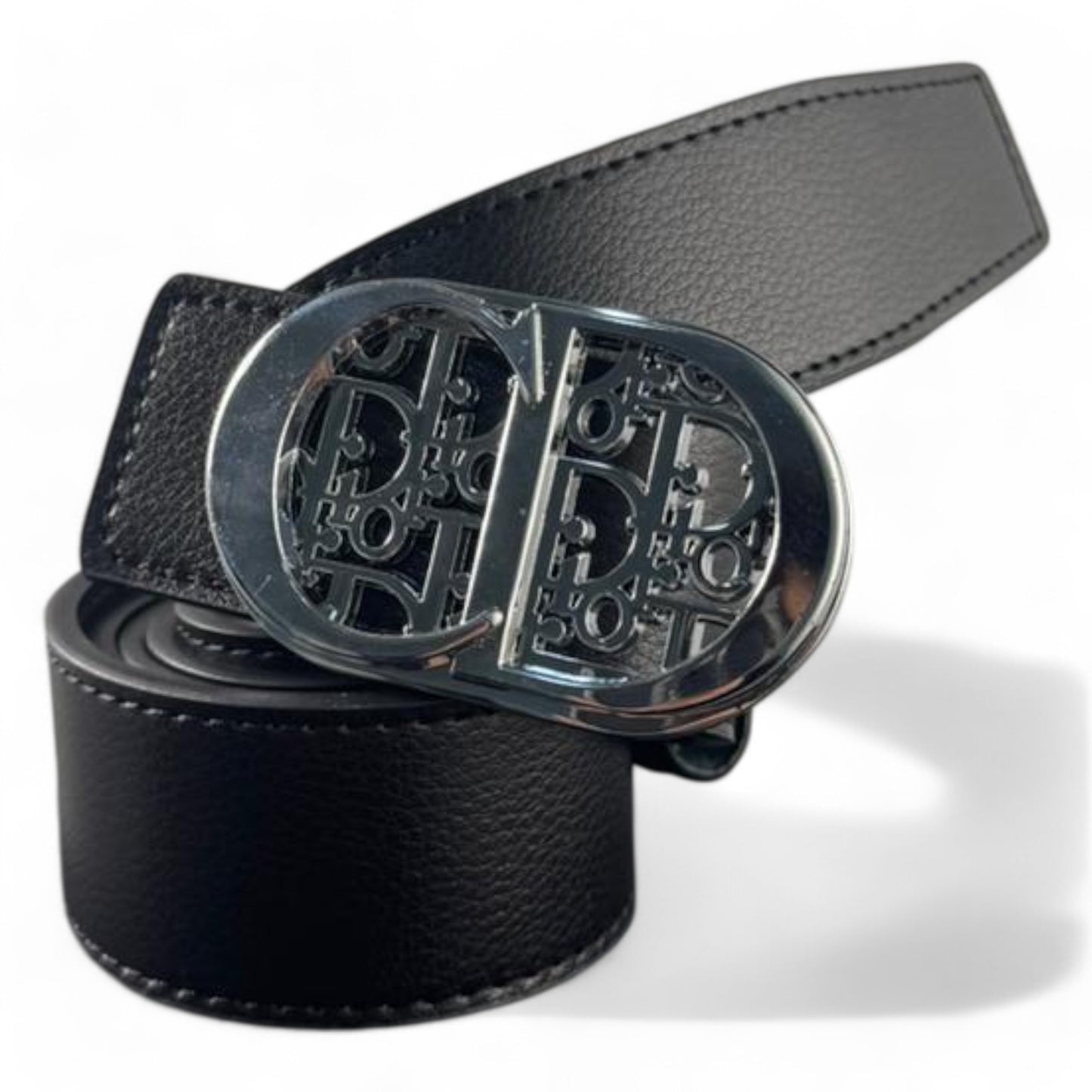 Christian Dior Designer Belt - Black with Iconic CD Buckle