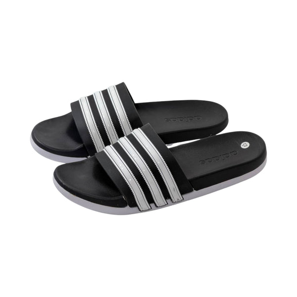 🩴 Adidas Adilette Classic Slides – Black & White Triple Stripe Edition 🖤🤍✨