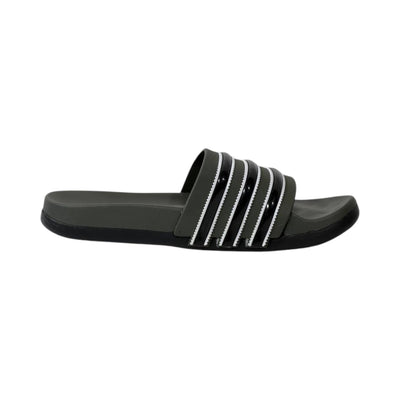 🩴 Adidas Adilette Comfort Slides – Triple Stripe Edition 🖤🤍✨ - MASTERPIECE