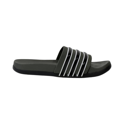 🩴 Adidas Adilette Comfort Slides – Triple Stripe Edition 🖤🤍✨ - MASTERPIECE