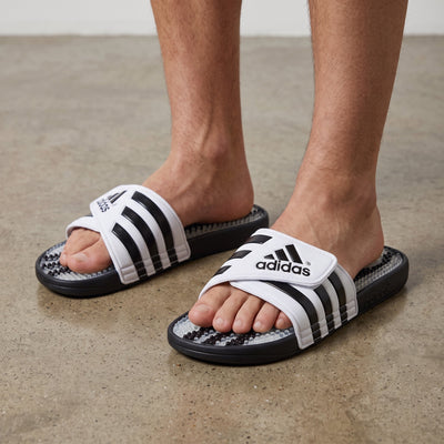 Adidas Adissage Slides – White/Black 🩴 - MASTERPIECE