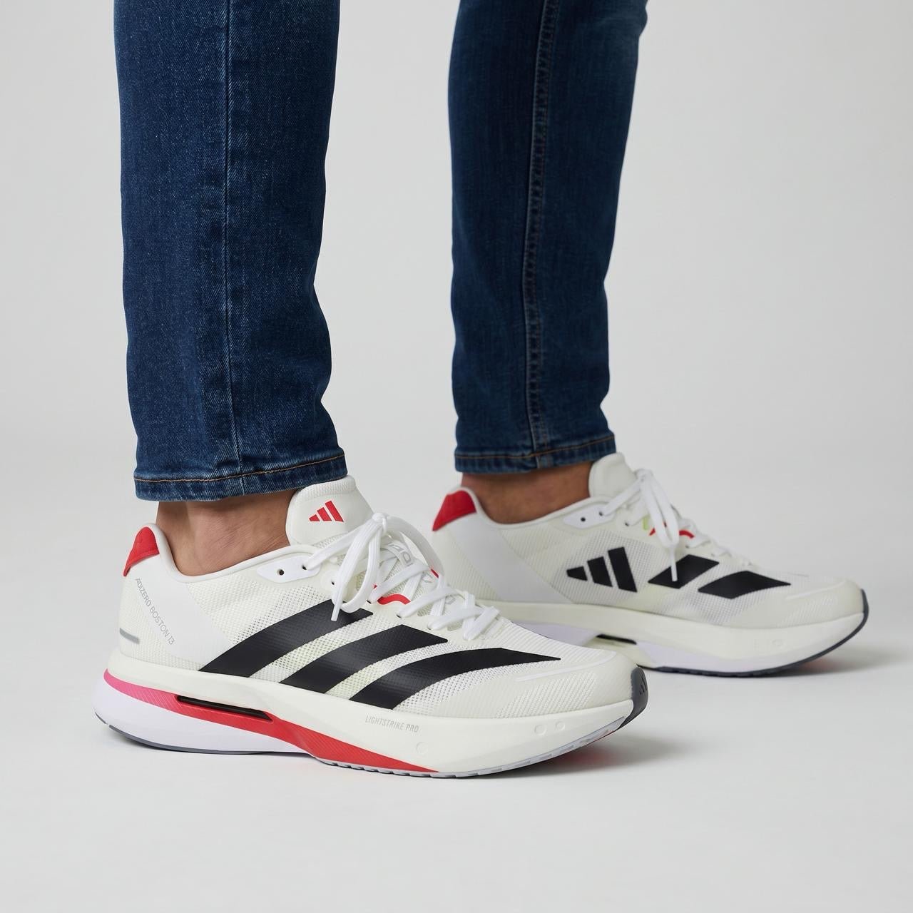 👟 Adidas Adizero Boston 12 – White / Black / Red - MASTERPIECE