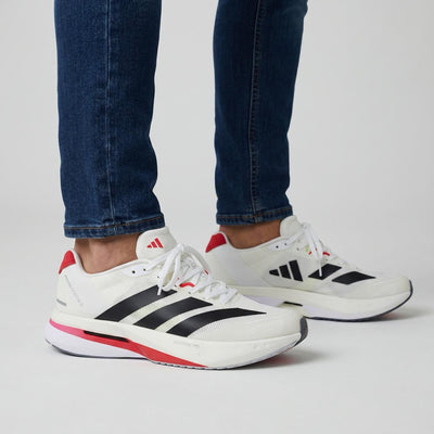 👟 Adidas Adizero Boston 12 – White / Black / Red - MASTERPIECE