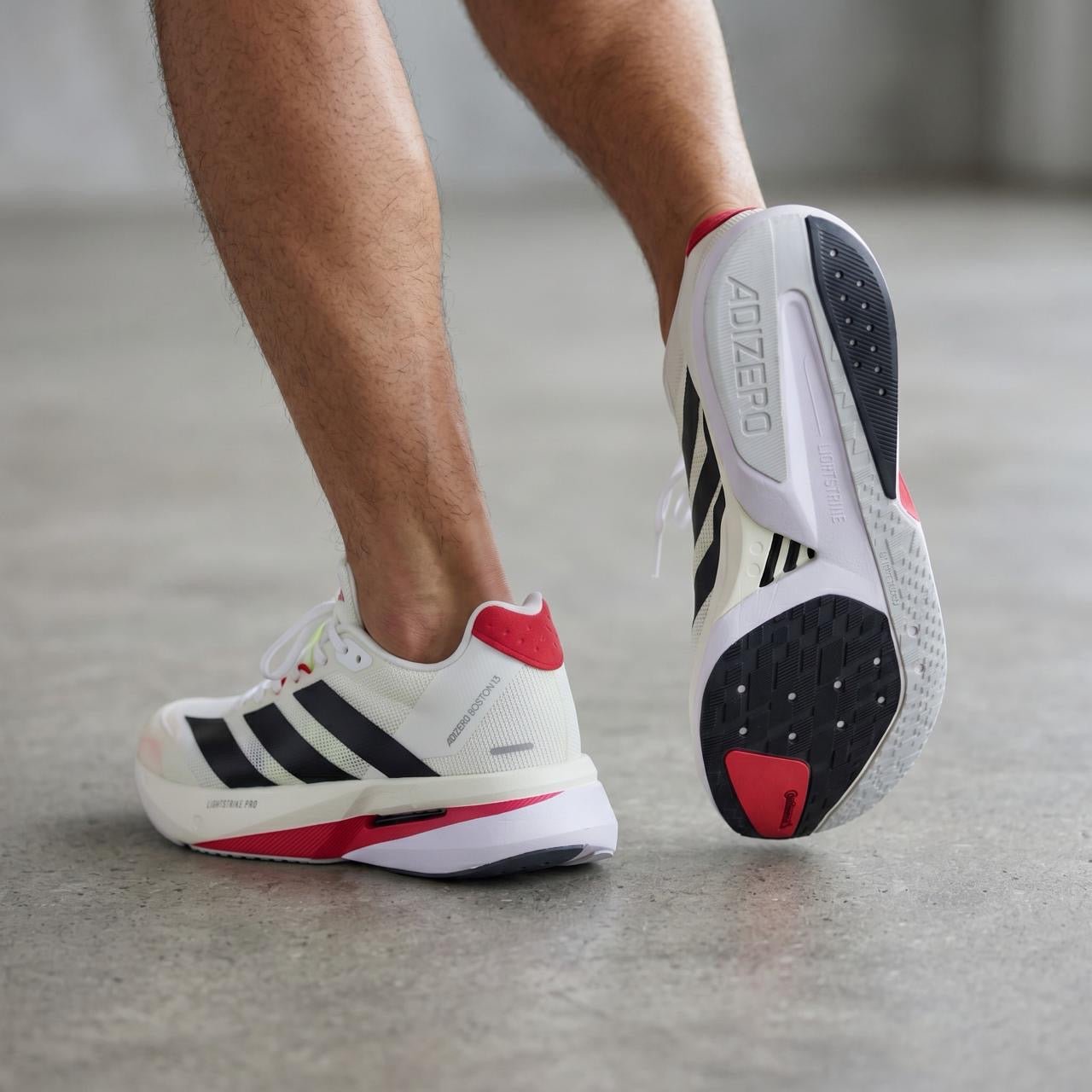 👟 Adidas Adizero Boston 12 – White / Black / Red - MASTERPIECE