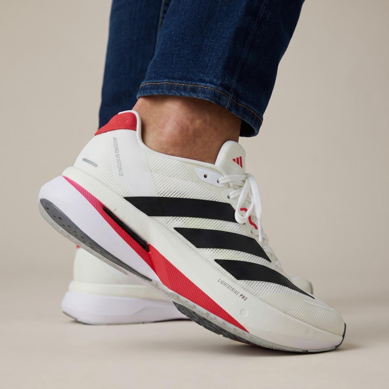 👟 Adidas Adizero Boston 12 – White / Black / Red - MASTERPIECE