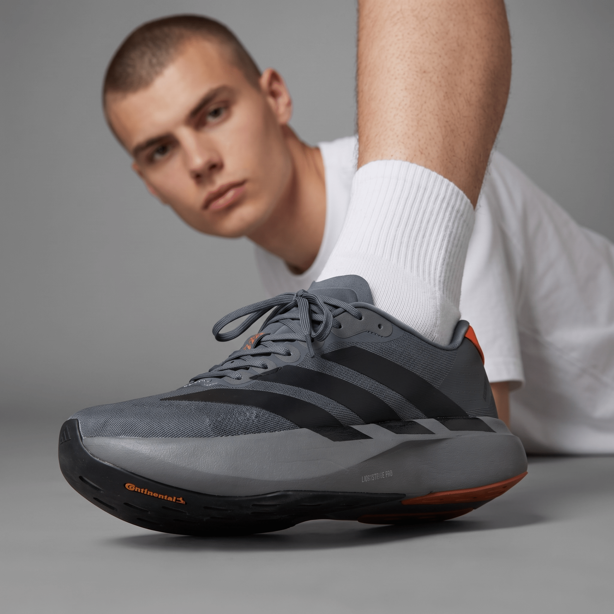 Adidas Adizero Running Shoes – Grey / Black / Orange - MASTERPIECE