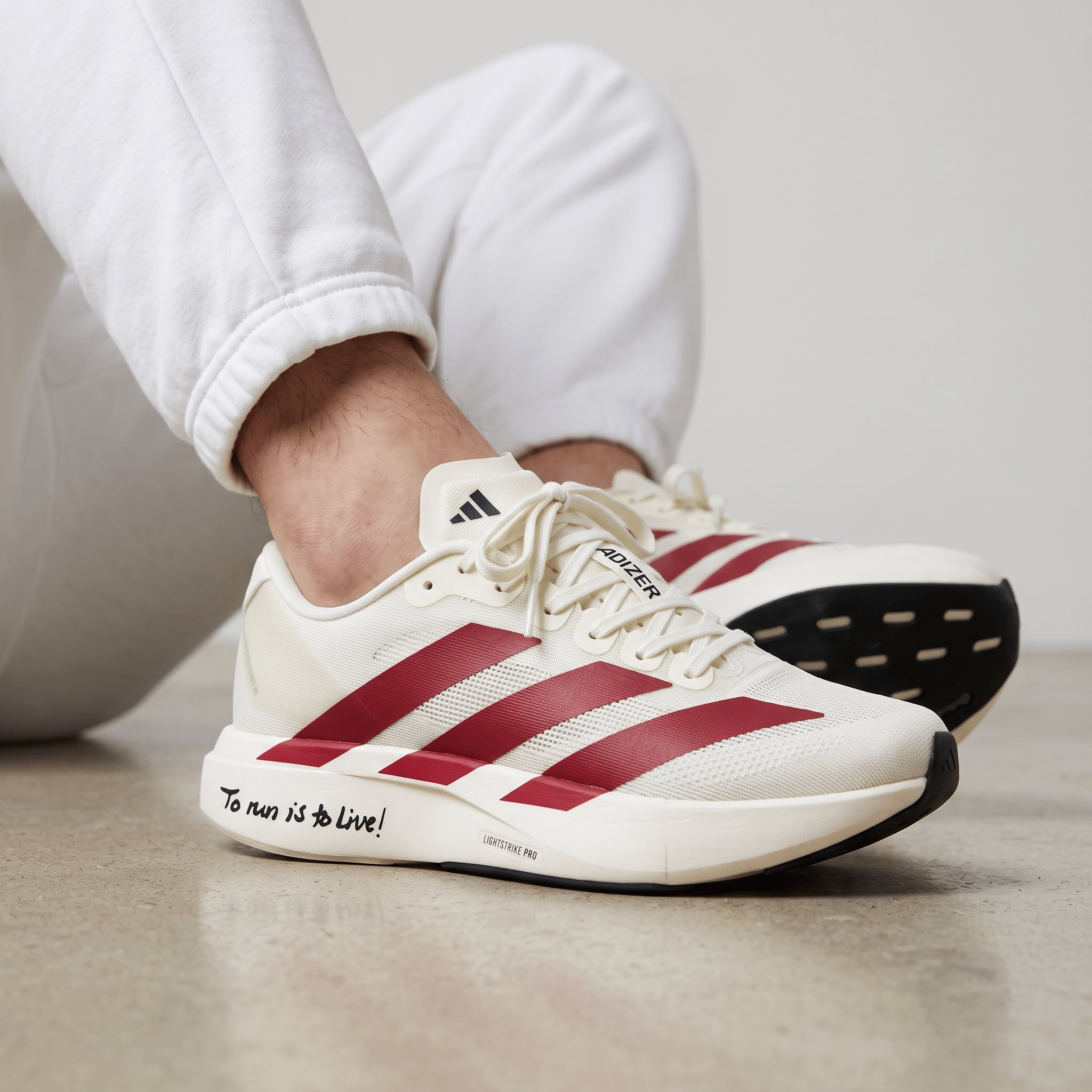 Adidas Adizero Running Shoes – White / Red - MASTERPIECE