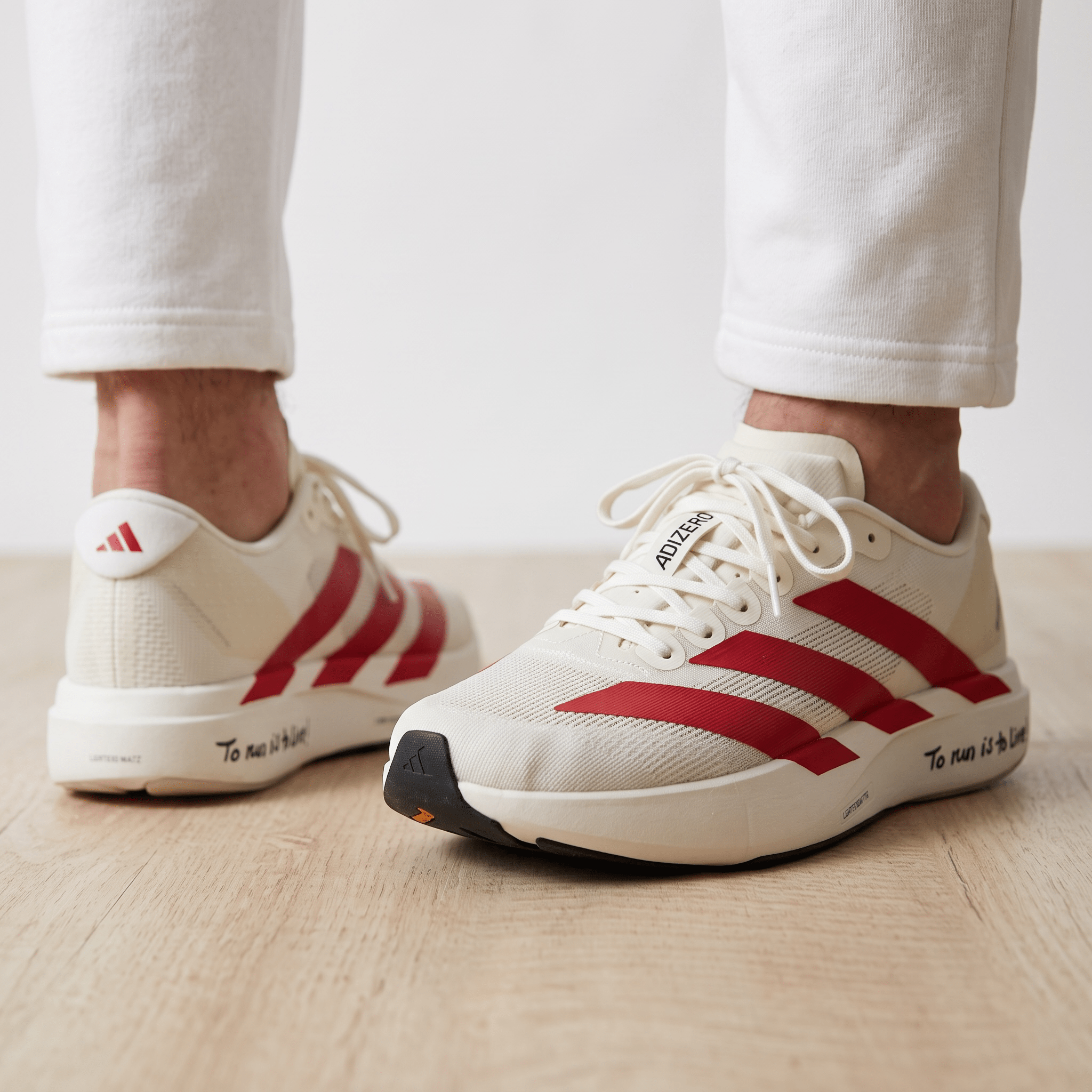 Adidas Adizero Running Shoes – White / Red - MASTERPIECE