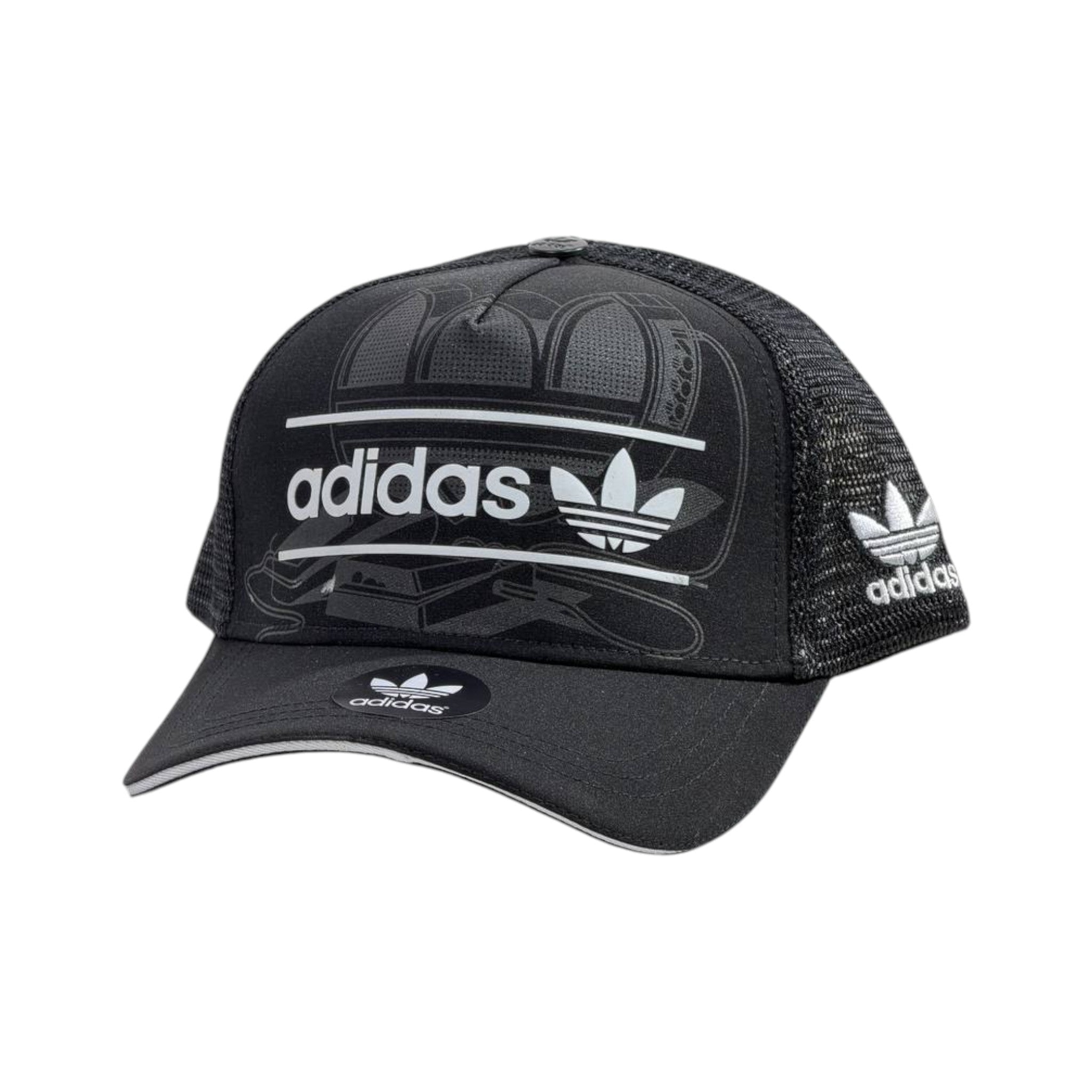 🧢 Adidas Black Trucker Cap | Bold Logo Mesh Street Style 🔥🖤 - MASTERPIECE