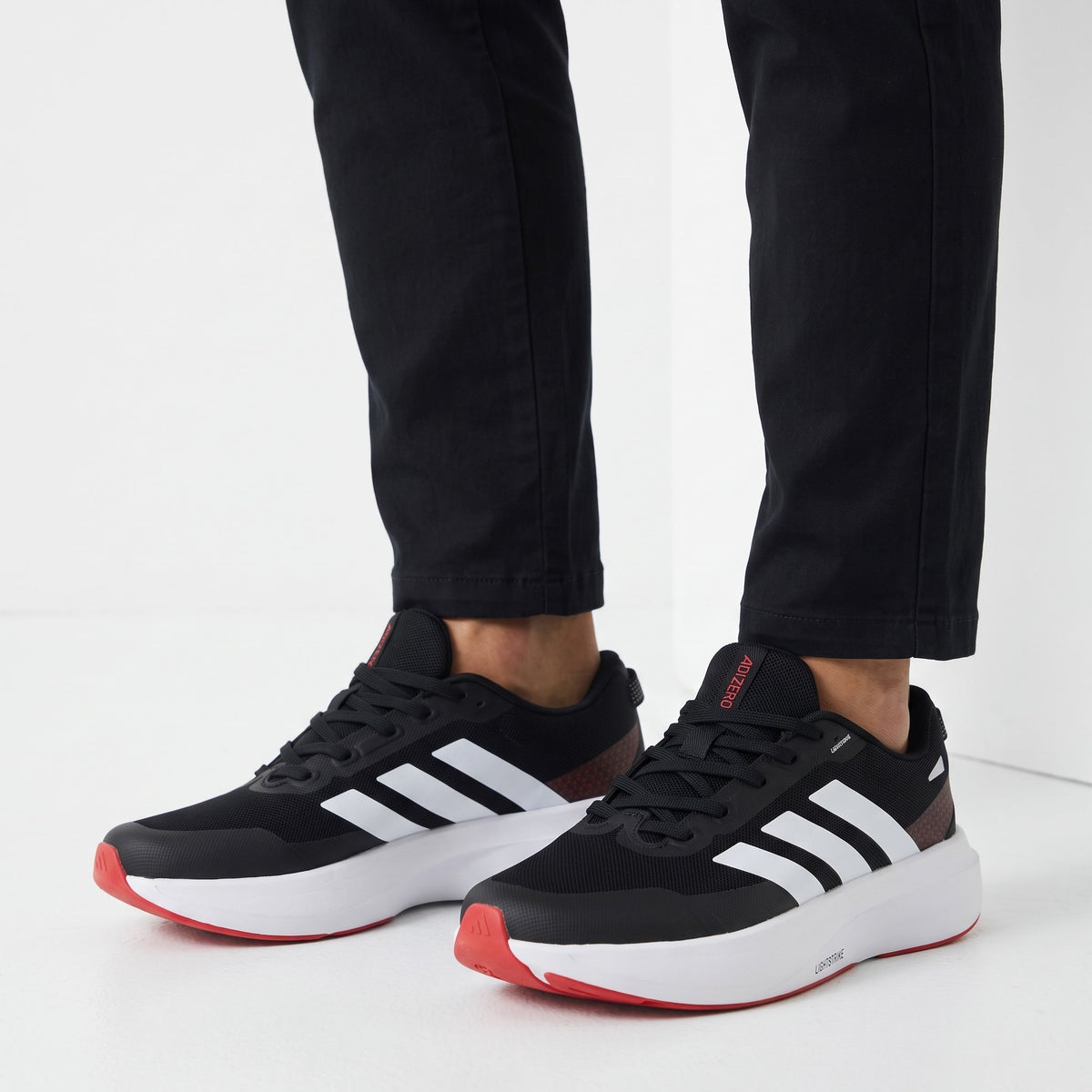 Adidas Lightweight Runner – Black White Red 👟 - MASTERPIECE