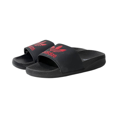 🩴 Adidas Originals Trefoil Slides – Black & Red Edition 🔴🖤✨ - MASTERPIECE
