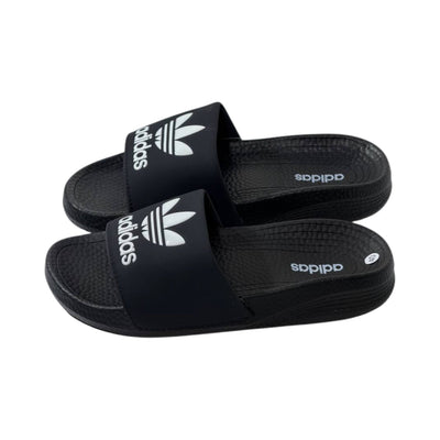 🩴 Adidas Originals Trefoil Slides – Classic Black Edition 🖤🤍✨ - MASTERPIECE