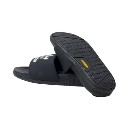🩴 Adidas Originals Trefoil Slides – Classic Black Edition 🖤🤍✨ - MASTERPIECE