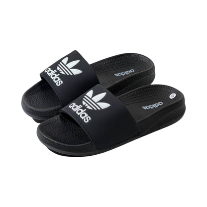 🩴 Adidas Originals Trefoil Slides – Classic Black Edition 🖤🤍✨ - MASTERPIECE