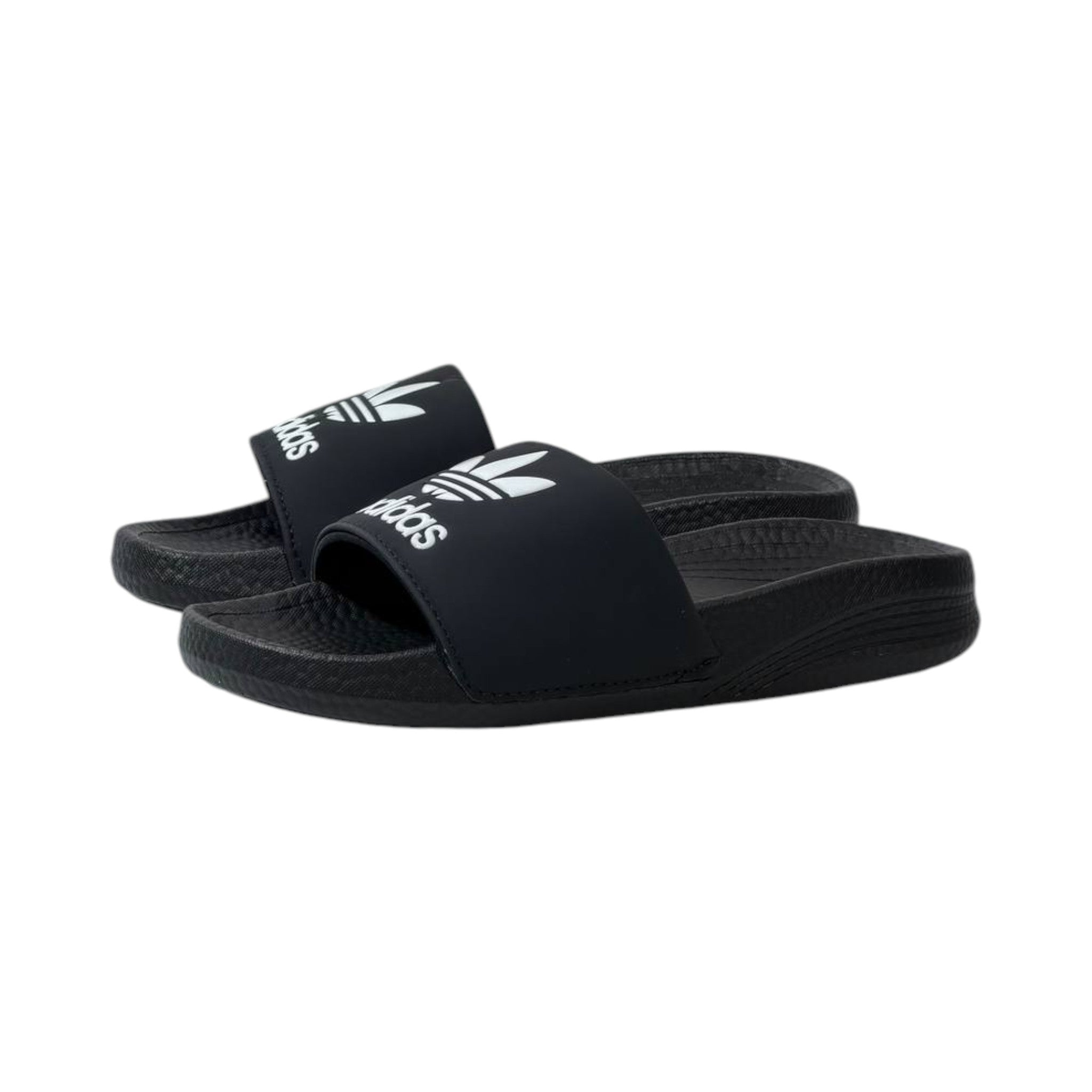 🩴 Adidas Originals Trefoil Slides – Classic Black Edition 🖤🤍✨ - MASTERPIECE