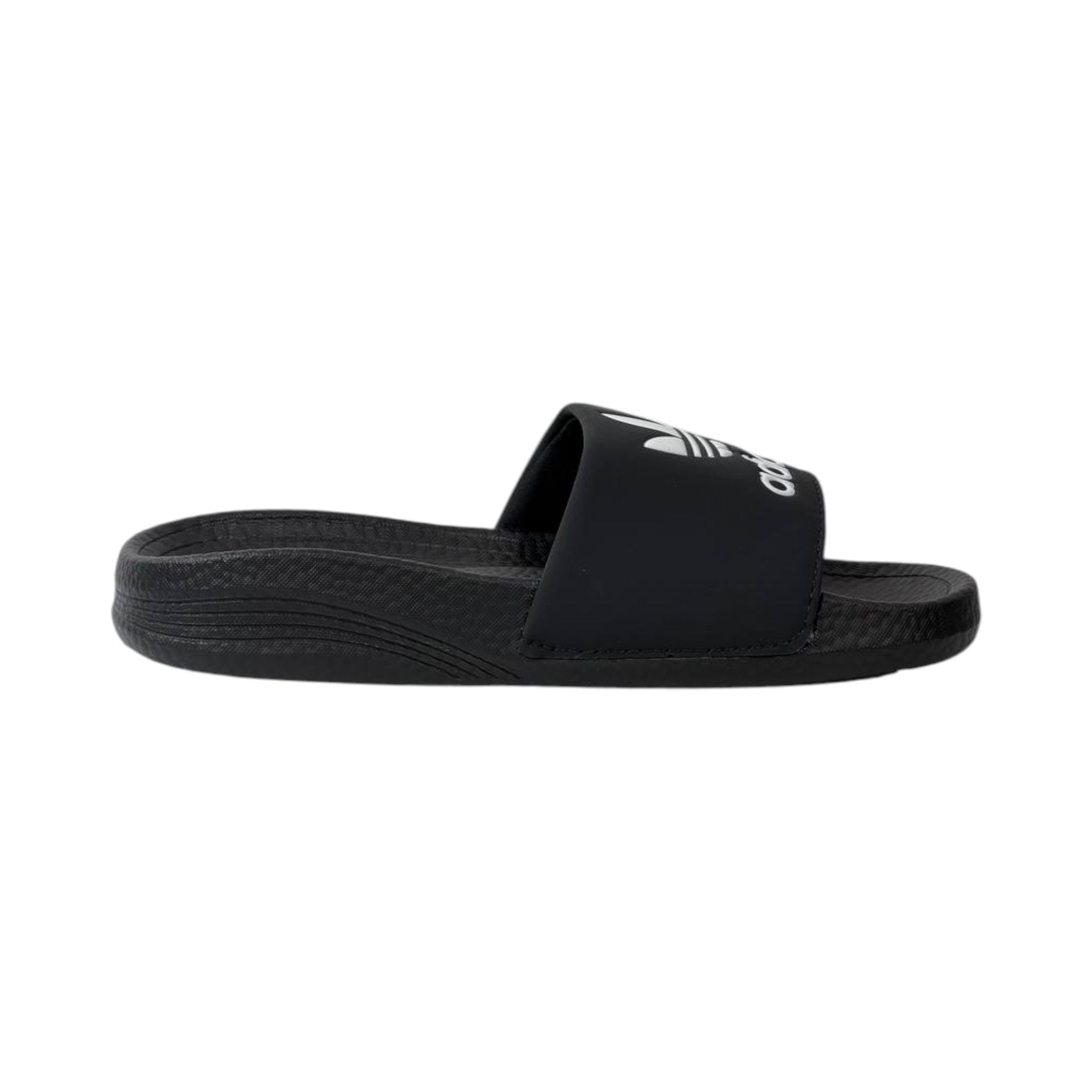 🩴 Adidas Originals Trefoil Slides – Classic Black Edition 🖤🤍✨ - MASTERPIECE