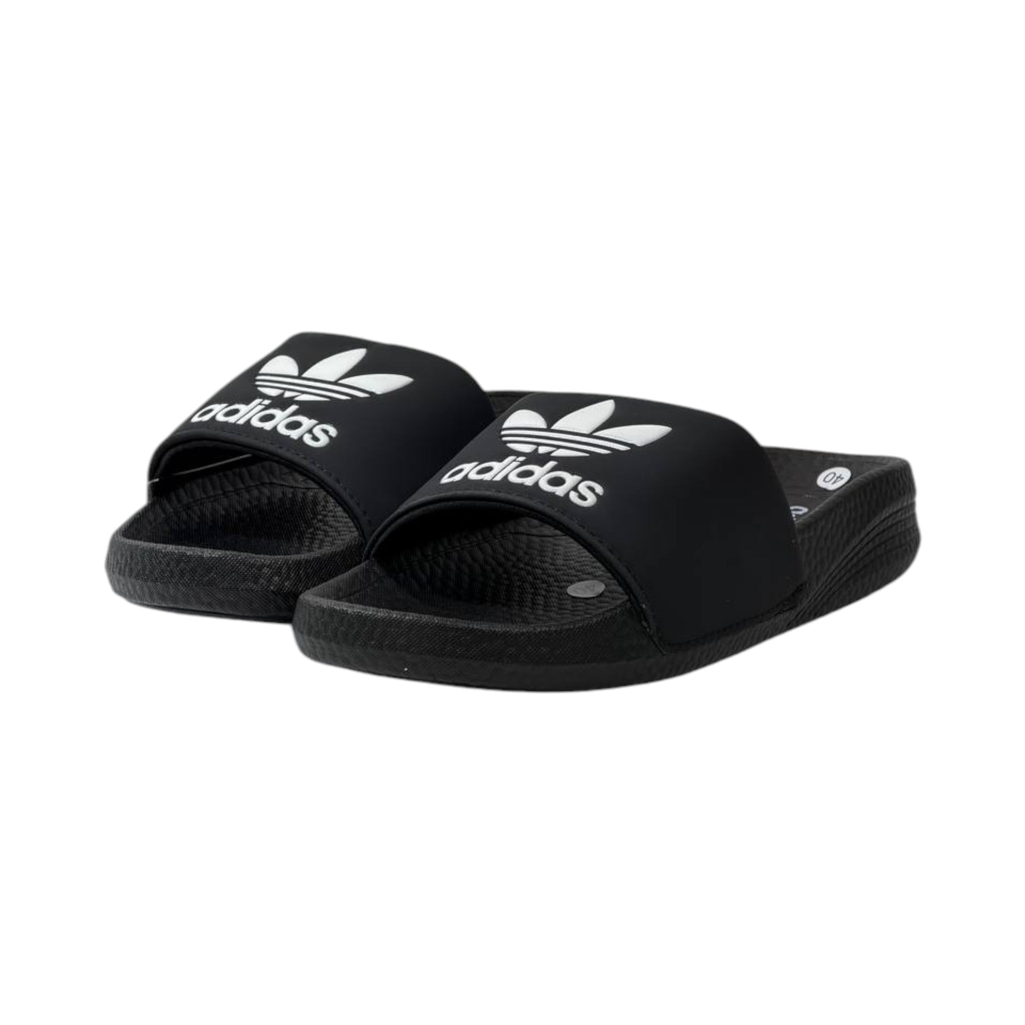 🩴 Adidas Originals Trefoil Slides – Classic Black Edition 🖤🤍✨ - MASTERPIECE