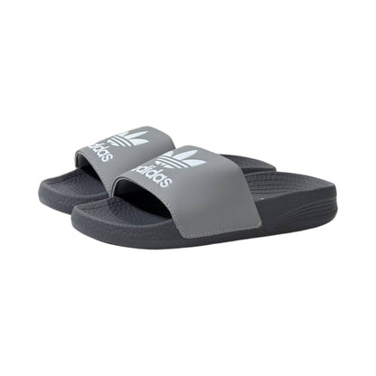 🩶 Adidas Originals Trefoil Slides – Urban Grey Edition ⚪🔥 - MASTERPIECE