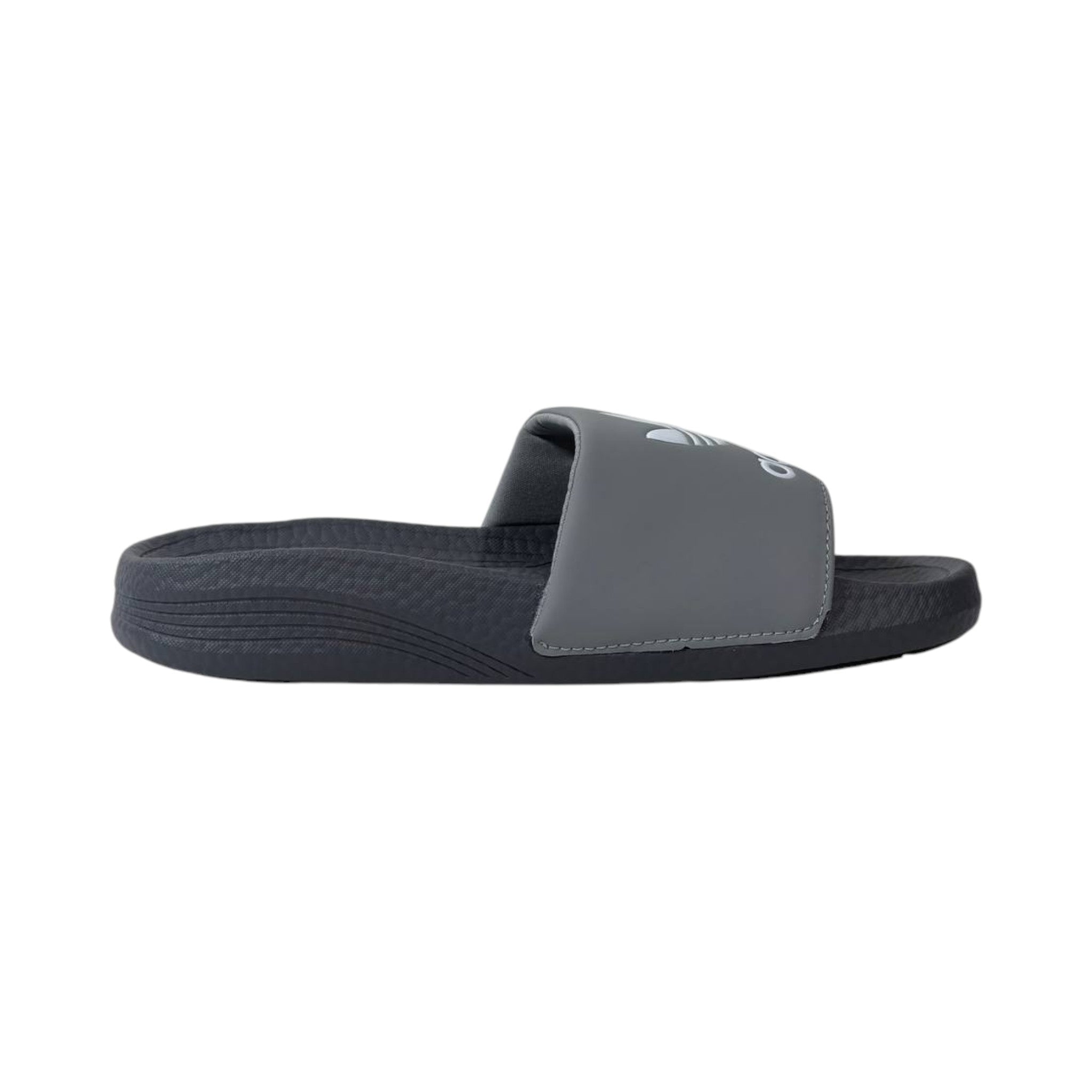 🩶 Adidas Originals Trefoil Slides – Urban Grey Edition ⚪🔥 - MASTERPIECE