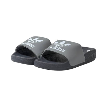 🩶 Adidas Originals Trefoil Slides – Urban Grey Edition ⚪🔥 - MASTERPIECE