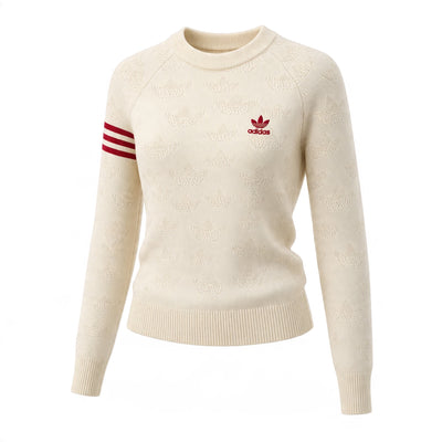 Adidas Sweater – Cream Trefoil Knit Casual - MASTERPIECE
