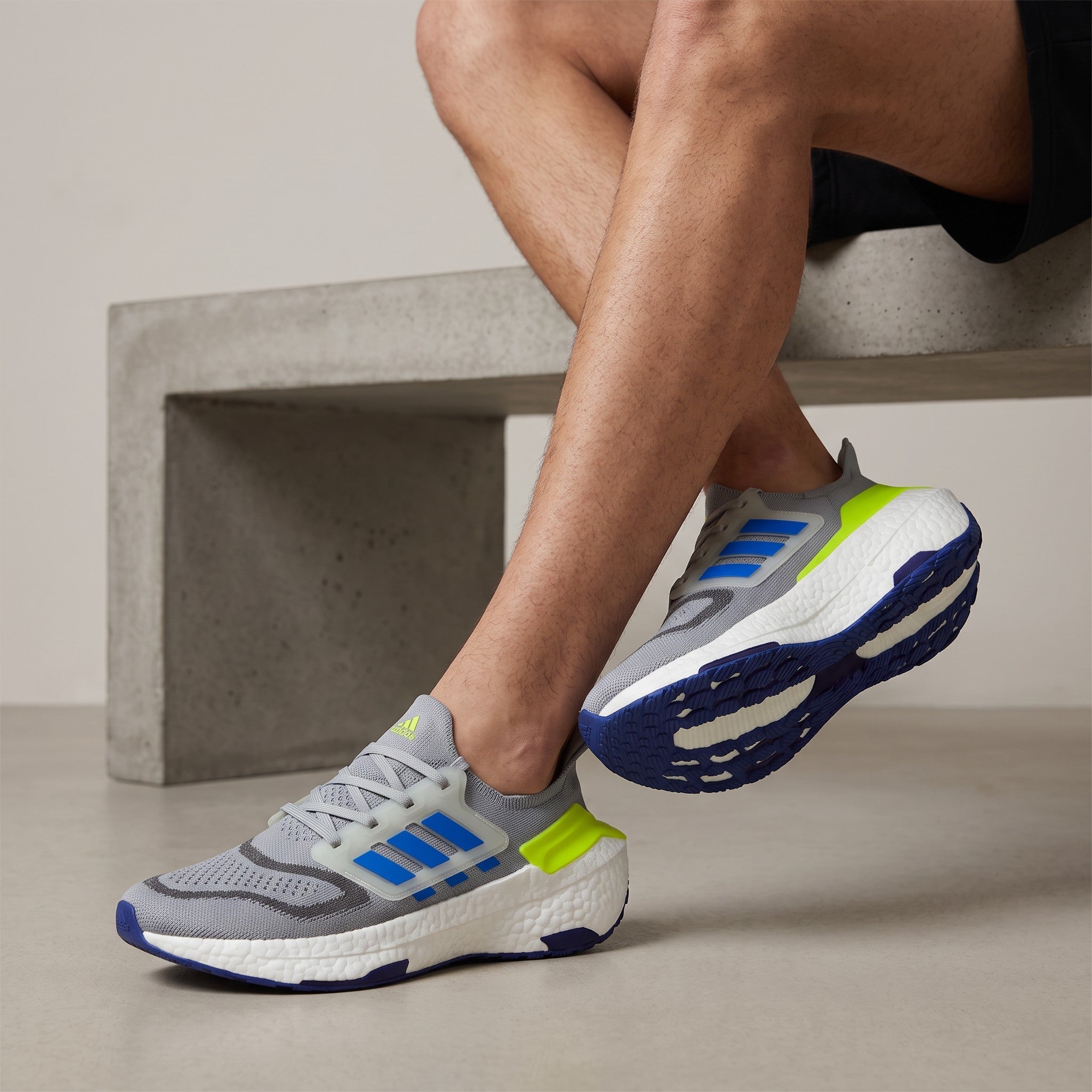 Adidas Ultraboost Running Shoes – Grey/Blue/Lime ⚡👟 - MASTERPIECE
