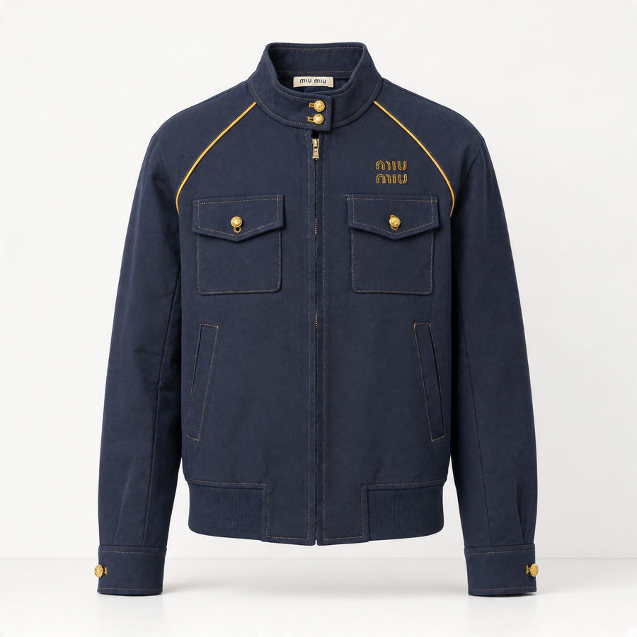 Miu Miu Military Jacket – Navy Gold Trim