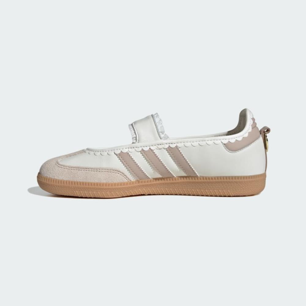 adidas Samba Mary Jane white pink with gum sole and heart charm