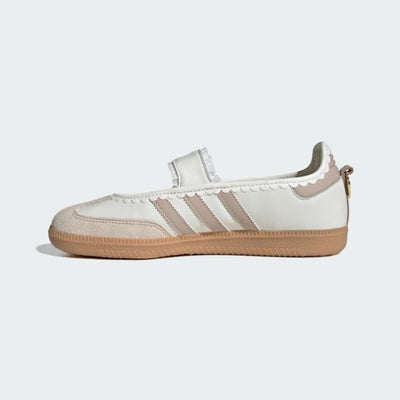 adidas Samba Mary Jane white pink with gum sole and heart charm