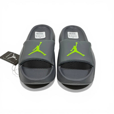 ⚫🟢 Air Jordan Neon Slides – Grey & Lime Sport Edition - MASTERPIECE