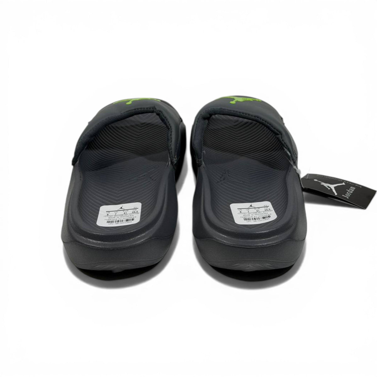 ⚫🟢 Air Jordan Neon Slides – Grey & Lime Sport Edition - MASTERPIECE
