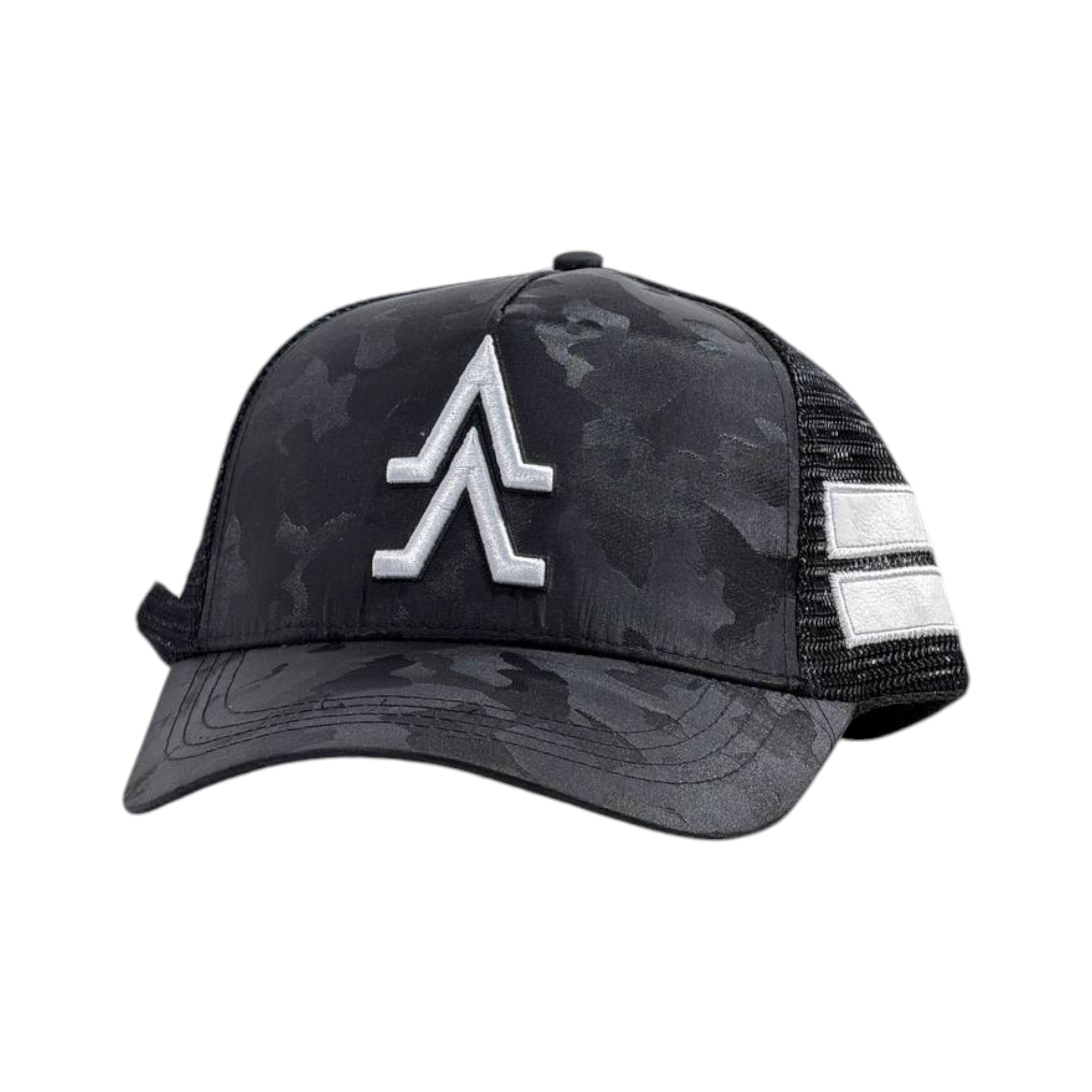 🧢 Alevate Apparel Black Camo Trucker Cap | Signature Logo Edition 🔥🖤 - MASTERPIECE