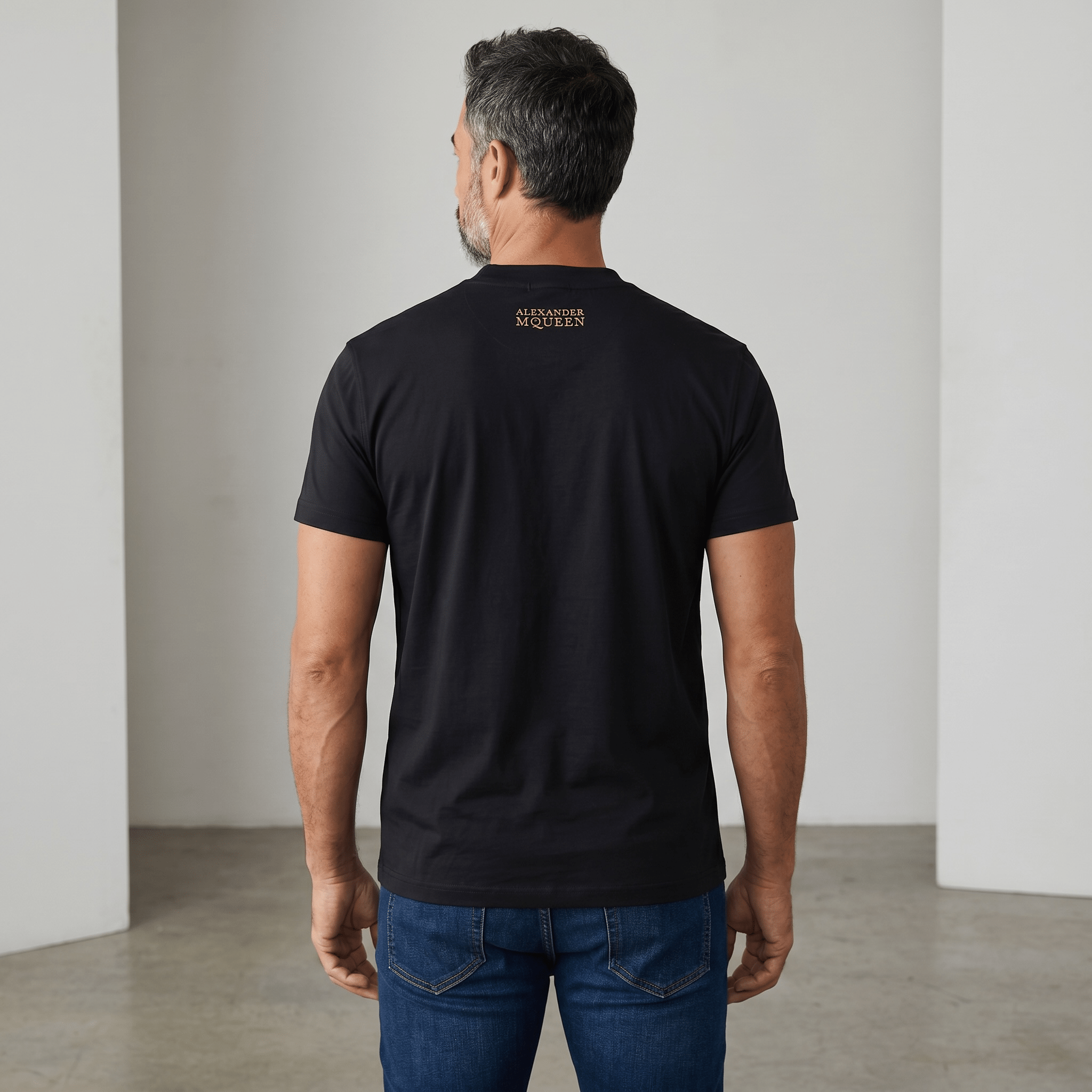 Alexander McQueen Black Gold Fade Skull T-Shirt – Luxury Statement Piece 🖤✨ - MASTERPIECE