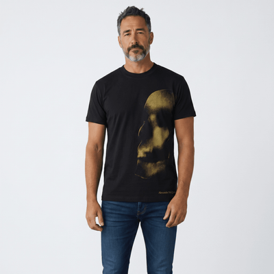 Alexander McQueen Black Gold Fade Skull T-Shirt – Luxury Statement Piece 🖤✨ - MASTERPIECE