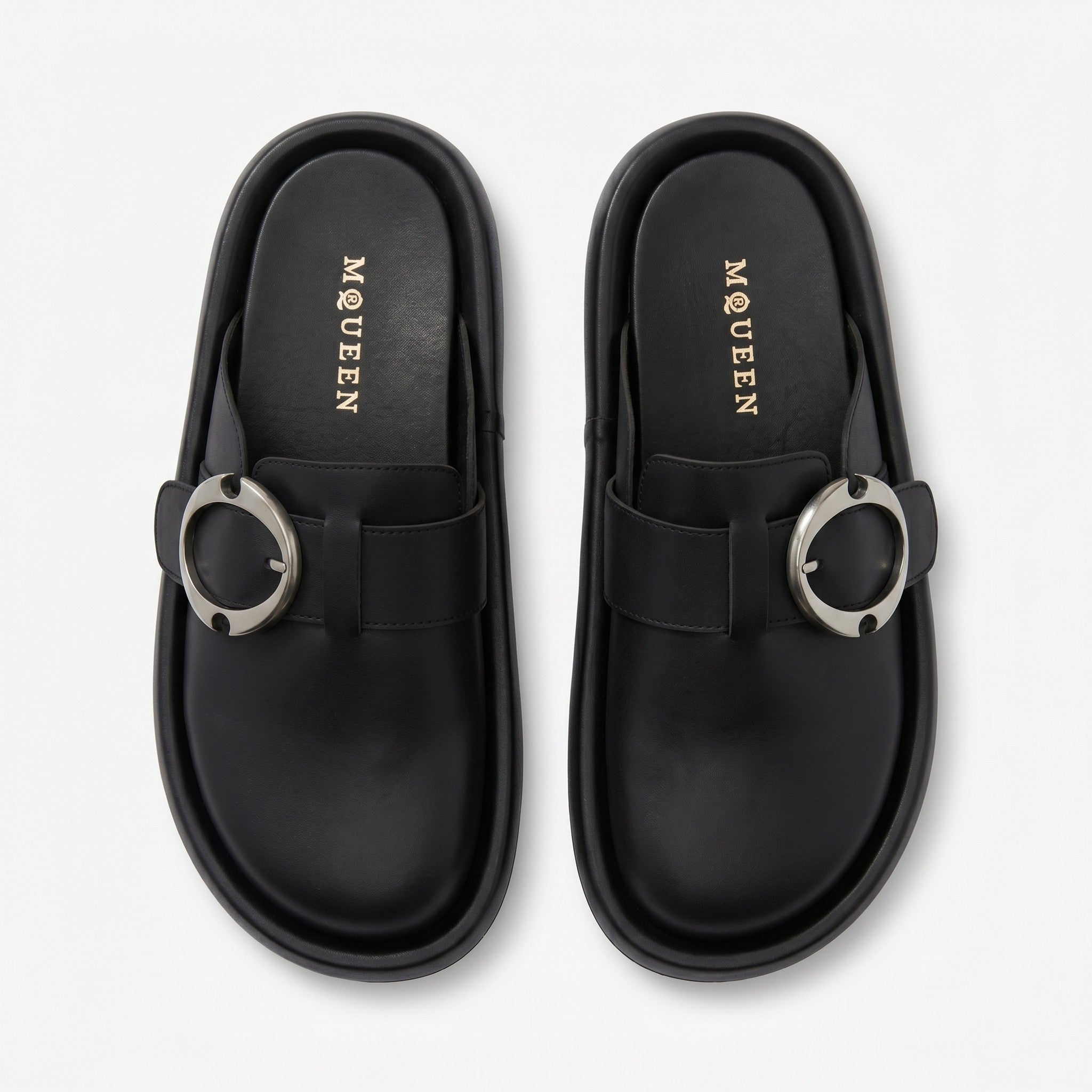 Alexander McQueen Classic Buckle Mule Loafers – Black - MASTERPIECE