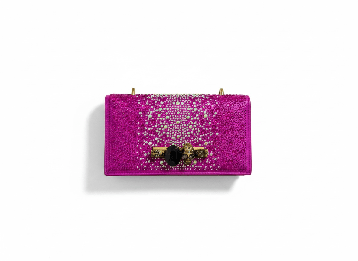 Alexander McQueen Fuchsia Crystal Skull Clutch 💖✨☠️ - MASTERPIECE