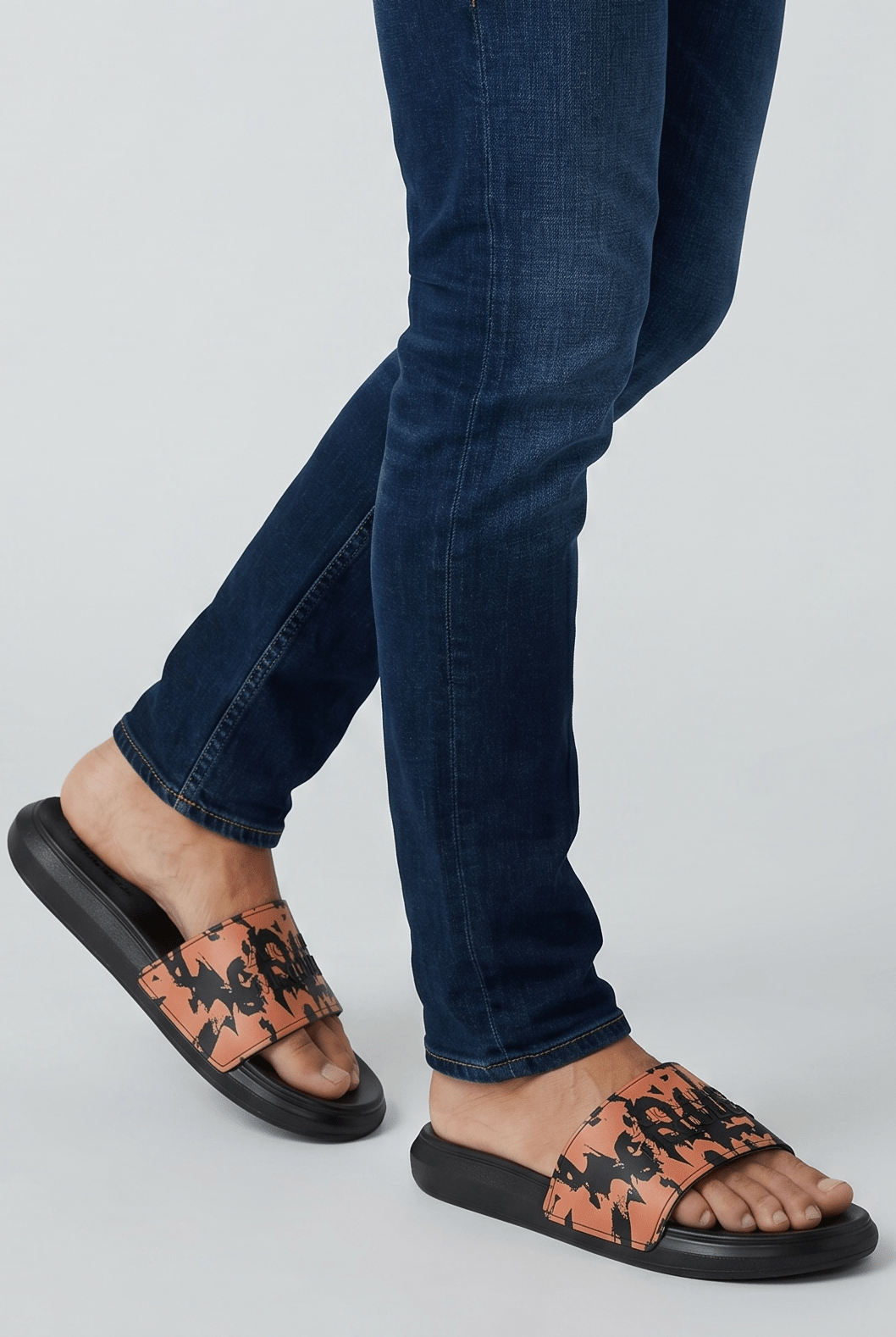 Alexander McQueen Graffiti Slides — Black & Orange - MASTERPIECE