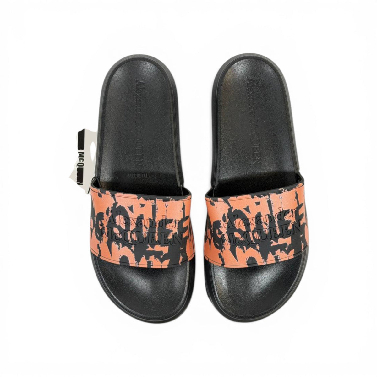 Alexander McQueen Graffiti Slides — Black & Orange - MASTERPIECE