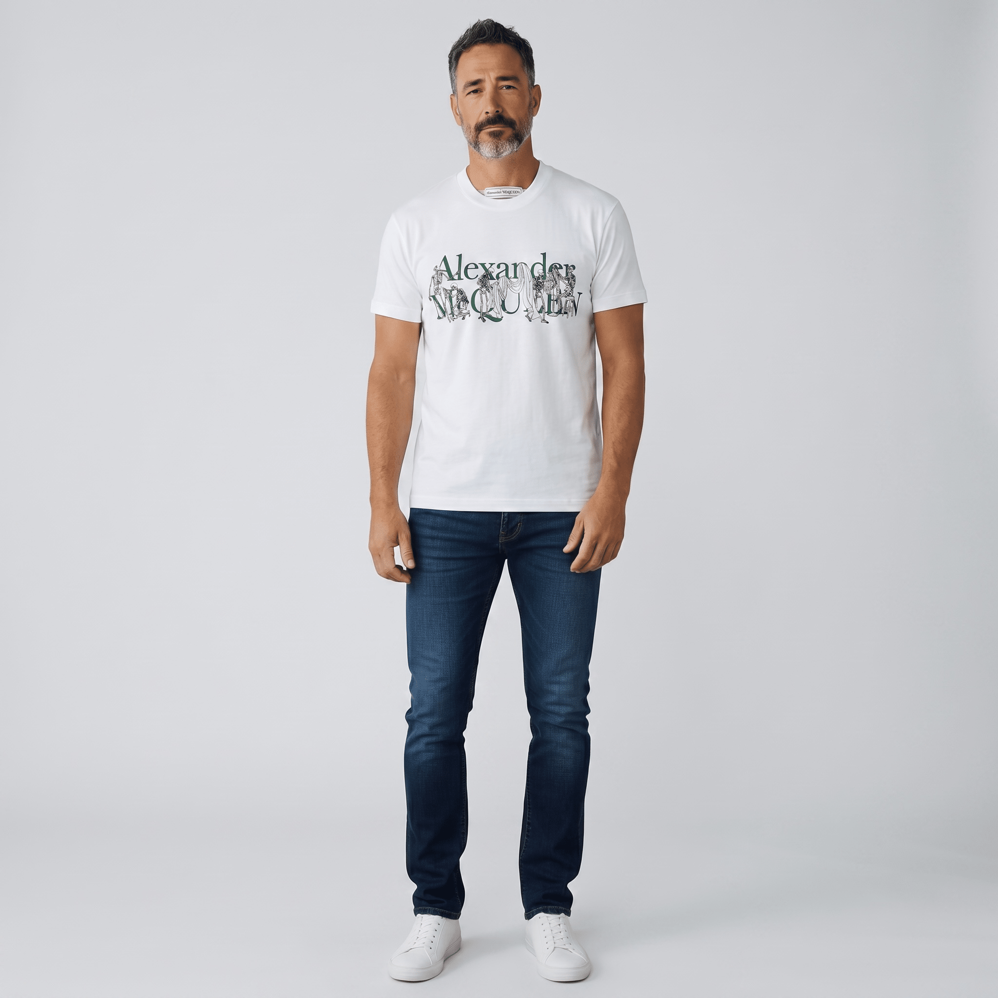 Alexander McQueen Graphic Logo T-Shirt – White Edition 🤍🎨 | Premium Designer Streetwear - MASTERPIECE