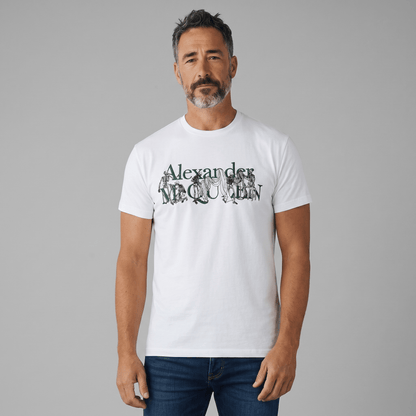 Alexander McQueen Graphic Logo T-Shirt – White Edition 🤍🎨 | Premium Designer Streetwear - MASTERPIECE