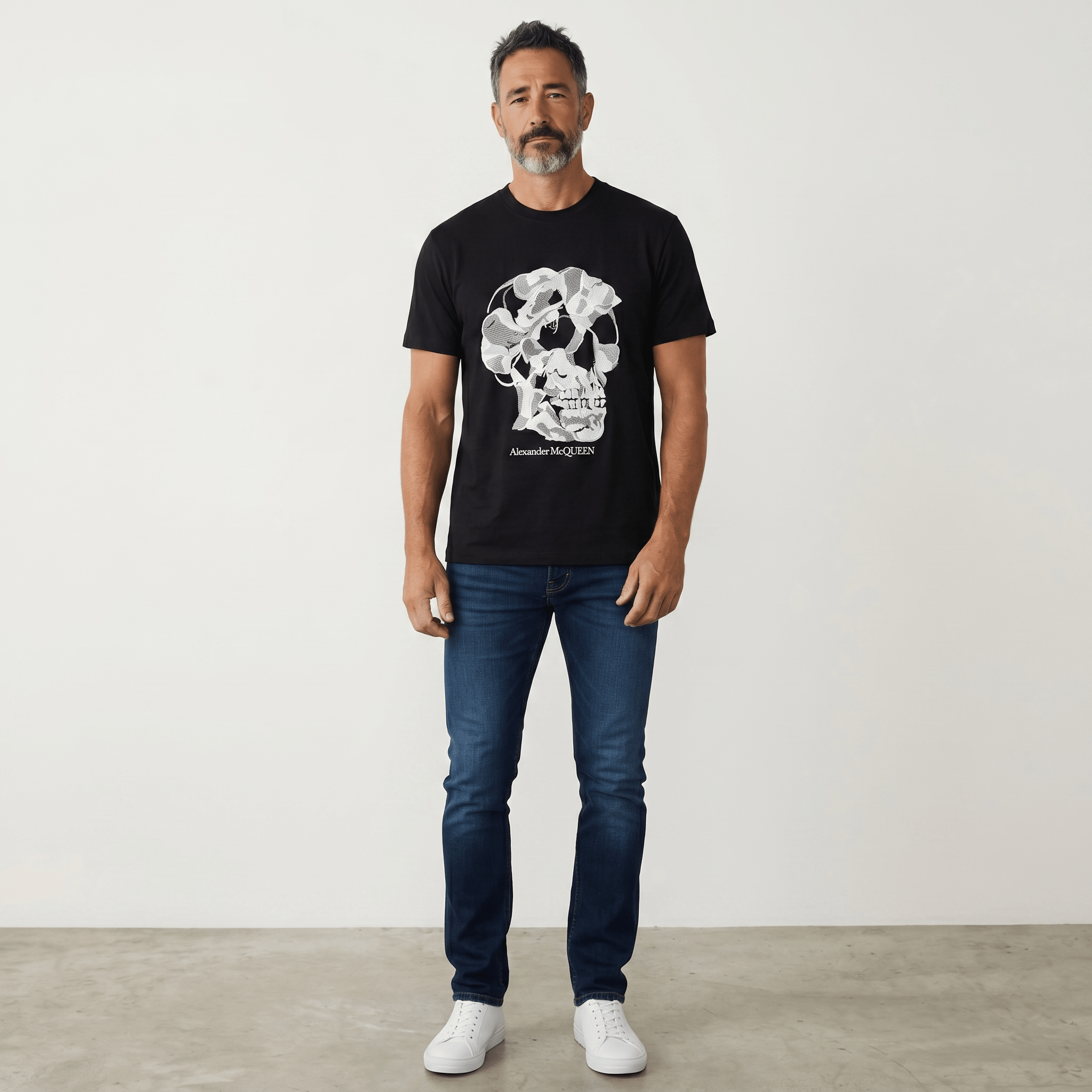 Alexander McQueen - Inspired Skull Graphic T-Shirt – Black Edition 💀🖤 | Iconic Street Luxury - MASTERPIECE