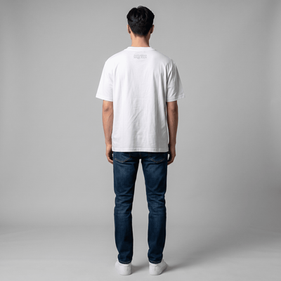 Alexander McQueen White Fade Skull T-Shirt – Minimal Side Graphic 💀 - MASTERPIECE