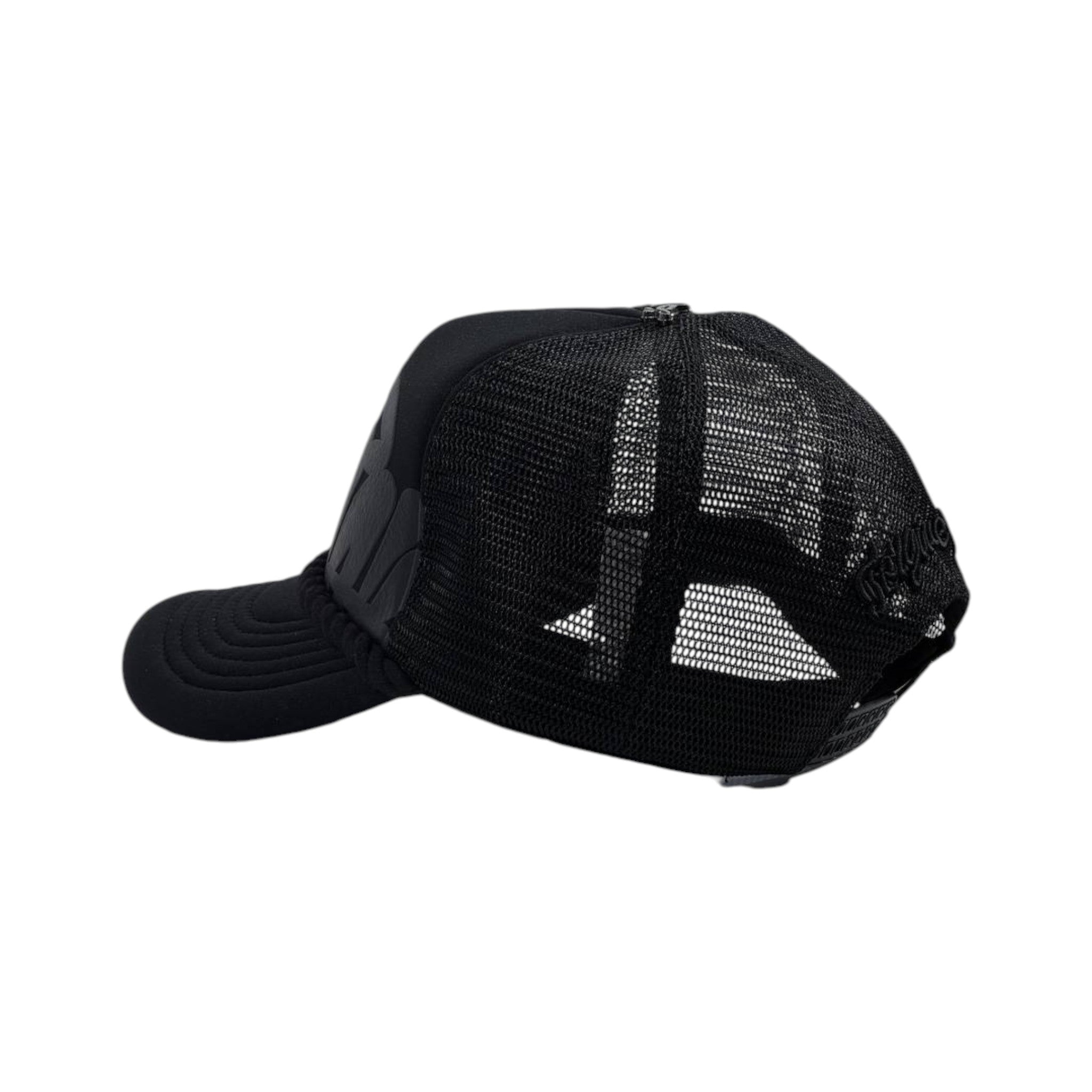 ⚫ All - Black Syna Trucker Cap | Minimal Streetwear Mesh Hat 🖤🔥 - MASTERPIECE