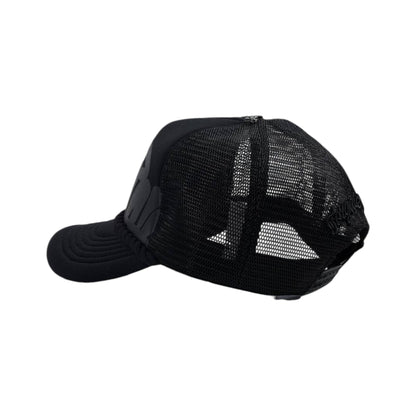 ⚫ All - Black Syna Trucker Cap | Minimal Streetwear Mesh Hat 🖤🔥 - MASTERPIECE