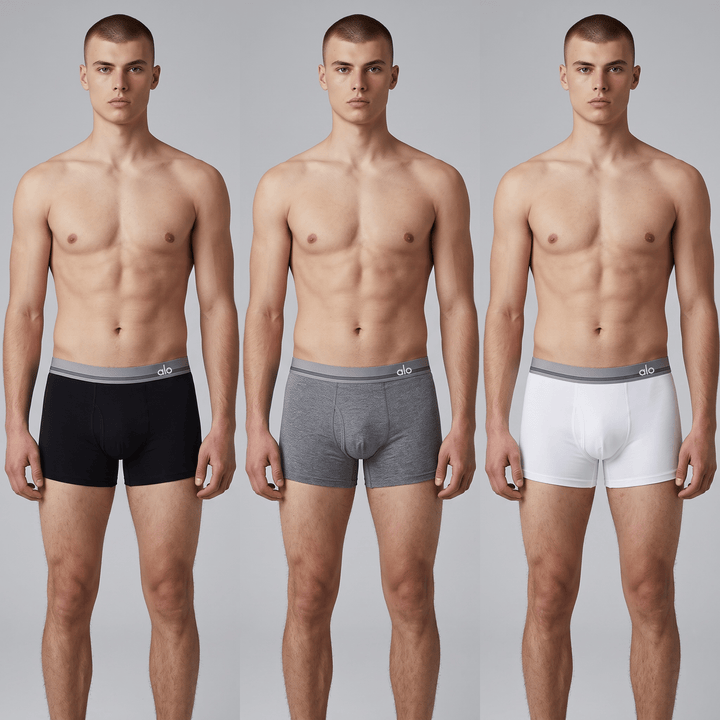 Alo Men's Boxer Briefs (3-Pack) — Black & Grey